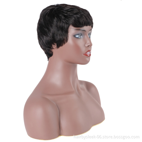 Rebecca fashion Very short Wigs wholesale Middle Part Peruvian Remy Hair High density Lace Front Wigs Human Hair wigs